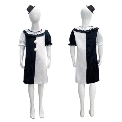 Terrifier Black White Clown Dress Halloween Children's Costume
