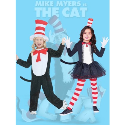 The Cat In the Hat Boy & Girl's Halloween Cosplay Costume