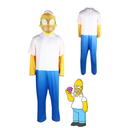 The Simpsons Homer Simpson Jumpsuit Cosplay  Halloween Parent-child Costume