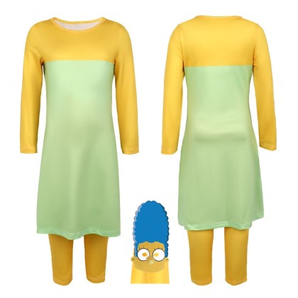 The Simpsons Marge Cosplay Halloween Parent-child Costume