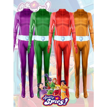 Totally Spies Group Clover Alex Sam Mandy Cosplay Jumpsuit Halloween Parent-Child Costume 