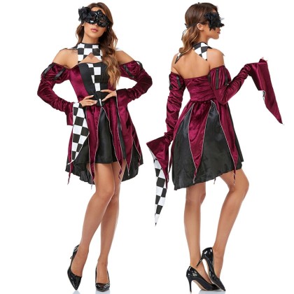 Halloween Drag Queen Vampire Clown Cosplay Costume