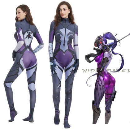 Overwatch 2 Widowmaker Printed Cosplay Costume Halloween Adult Costume