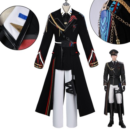 Love and Deepspace Xia Yizhou Black Commander Uniform Cosplay Costume