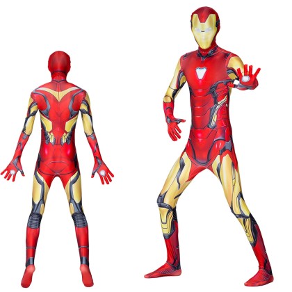 Halloween Parent-child Cosplay Suit Yellow Iron Man 3D Printed Jumpsuit