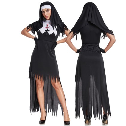 Halloween Zombie Nun Costume Vampire Demon Cosplay Costume