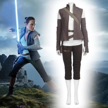 Star Wars 8 The Last Jedi Rey Cosplay Costume Outfit