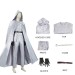 Satin Hooded Set - Silver