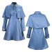 Blue Dress Cape And Hat Set