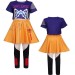 Mira - Purple Top & Orange Skort