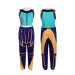 Zoey - Teal Crop Top & Purple Pants