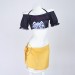 Mira Set (Off-Shoulder Top, Briefs, Sheer Wrap, Chain)