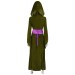 Green Velvet Hooded Dress