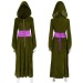Green Velvet Hooded Dress