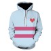 Pink Stripe Heart Hoodie