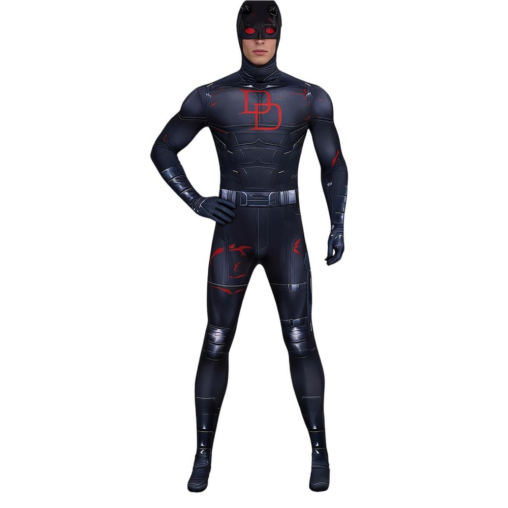 Daredevil black jumpsuit headpiece