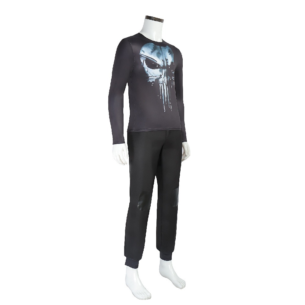 Daredevil Born Again Punisher skull print top and jogger pants cosplay costume