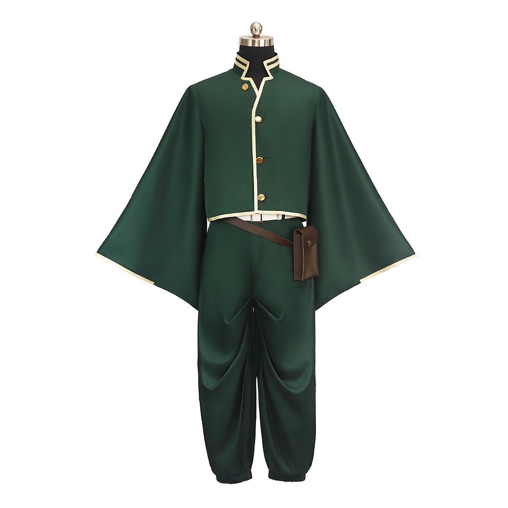 Dead Account Soji Enishiro green Miden Academy uniform cosplay costume front view