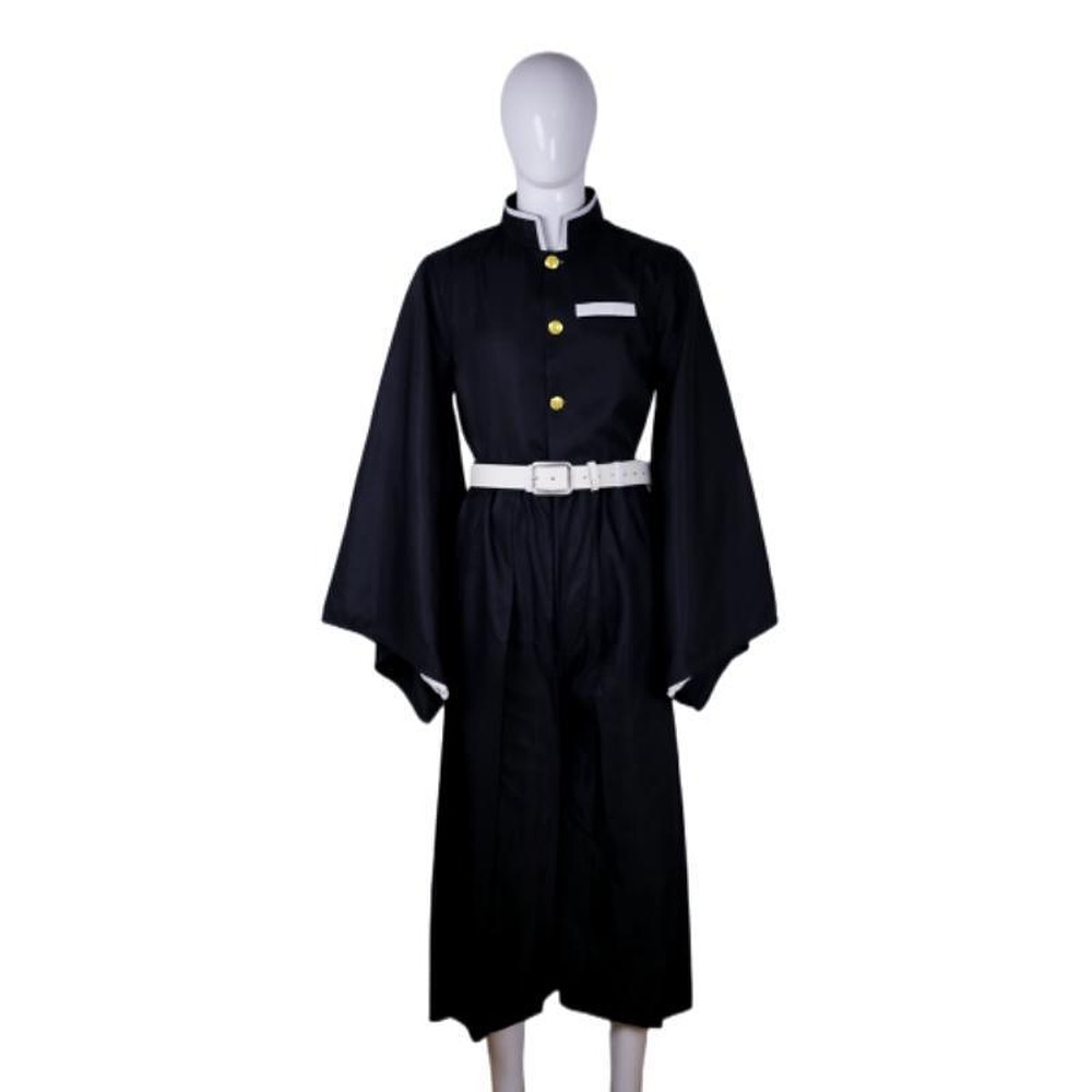 Demon Slayer Muichiro Tokito Mist Hashira cosplay costume jacket and trousers with white belt