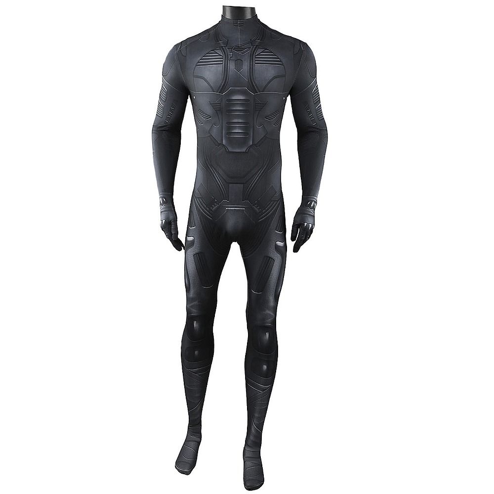 Dune Part Two Paul Atreides black Fremen stillsuit cosplay bodysuit front view