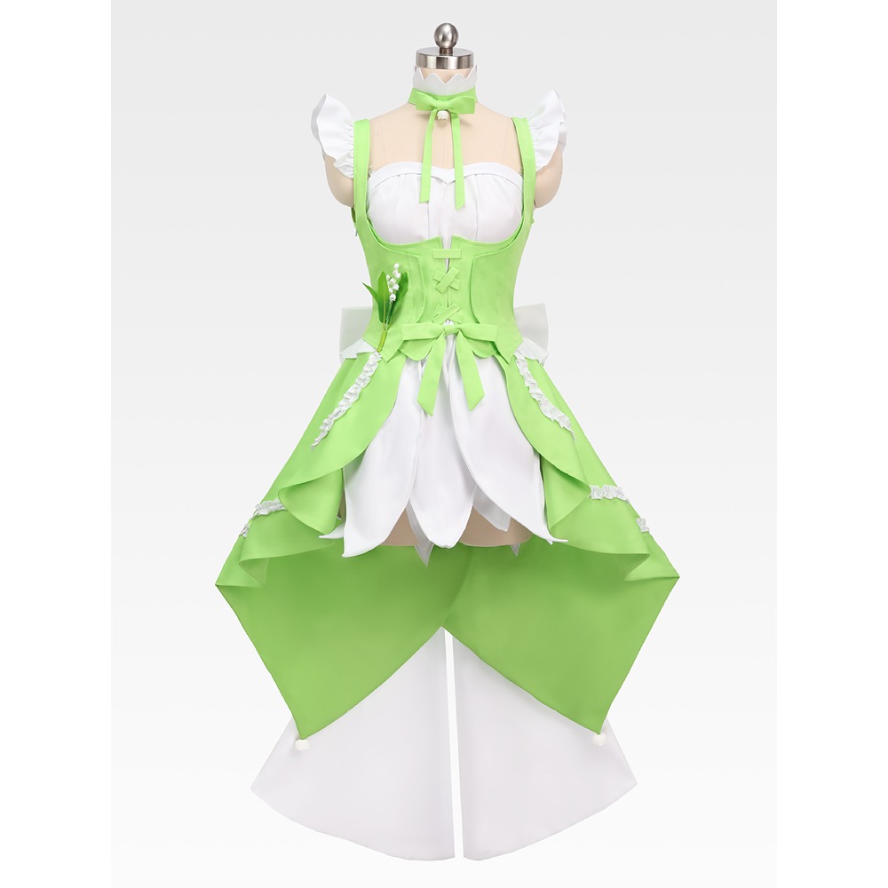 Eggy Party Heather Spring Story cosplay costume green flower dress front view