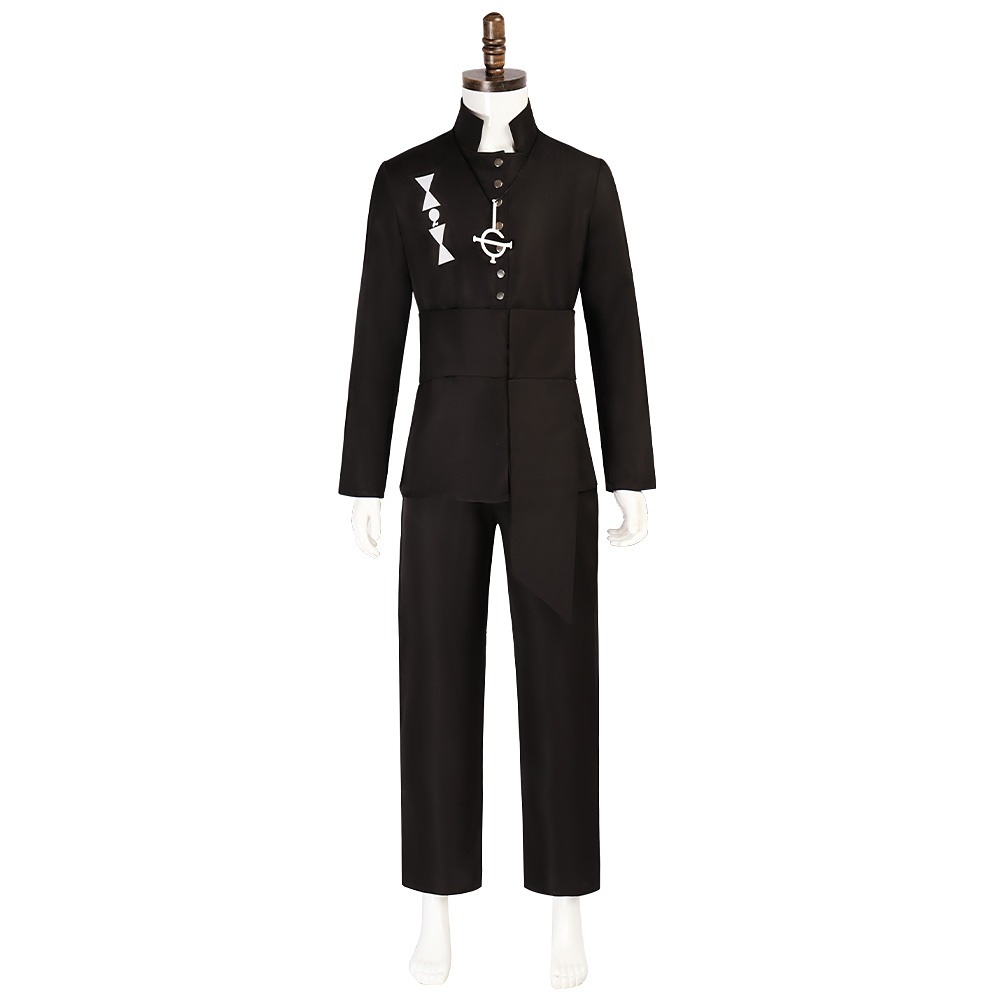 Ghost Band Aether Nameless Ghoul black high-collar suit with trousers, belt and symbol pendant