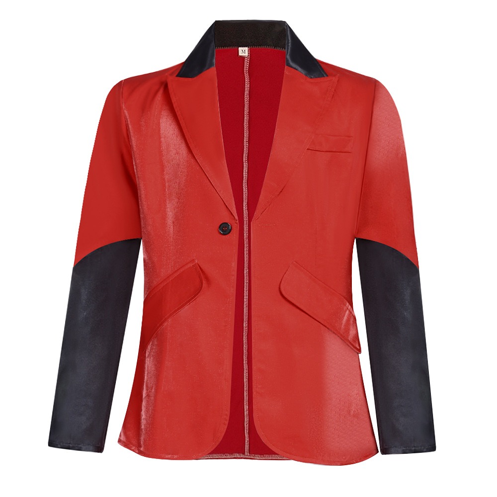 Ghost Papa Emeritus IV red faux leather blazer with contrasting black sleeves