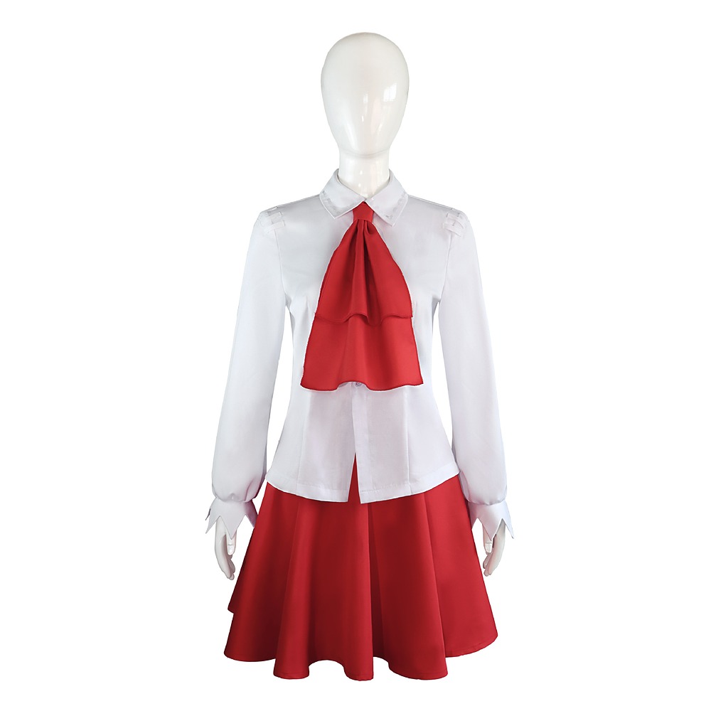 Ib cosplay costume with white blouse, red ascot and red skirt from the Identity V x Ib collaboration