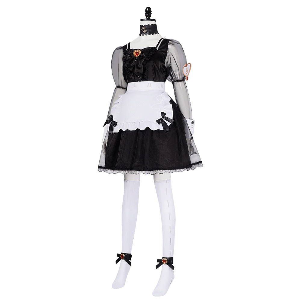 Identity V Priestess Fiona Gilman Red-Haired Witch black maid dress with white apron