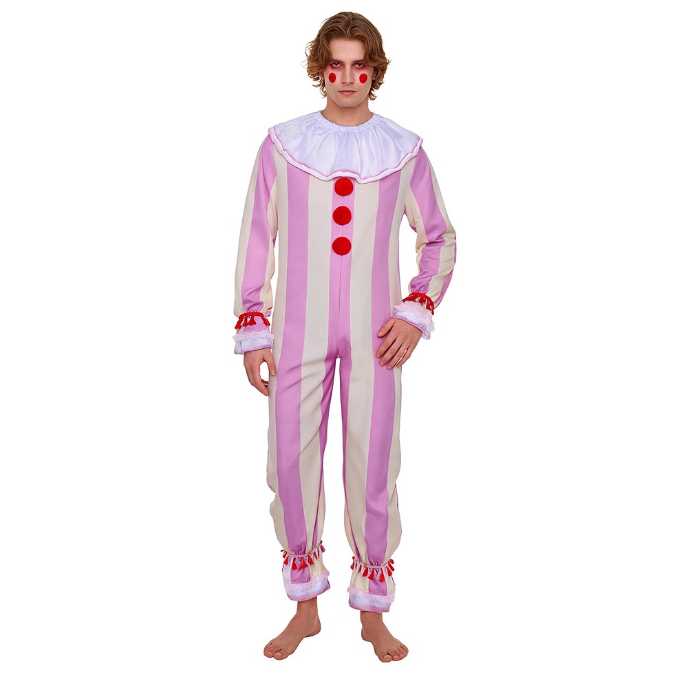 Ingrid Periwinkle clown jumpsuit