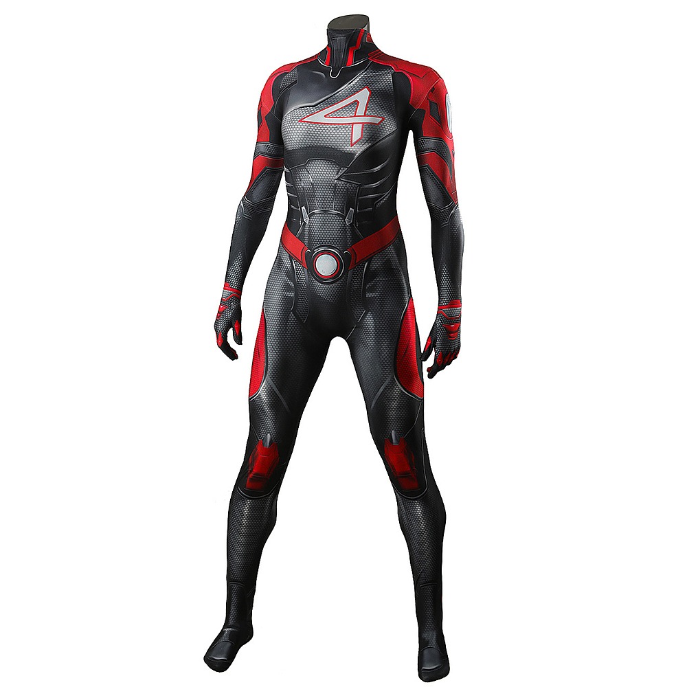 Marvel Rivals Invisible Woman black and red bodysuit with red chest emblem and shoulder panels