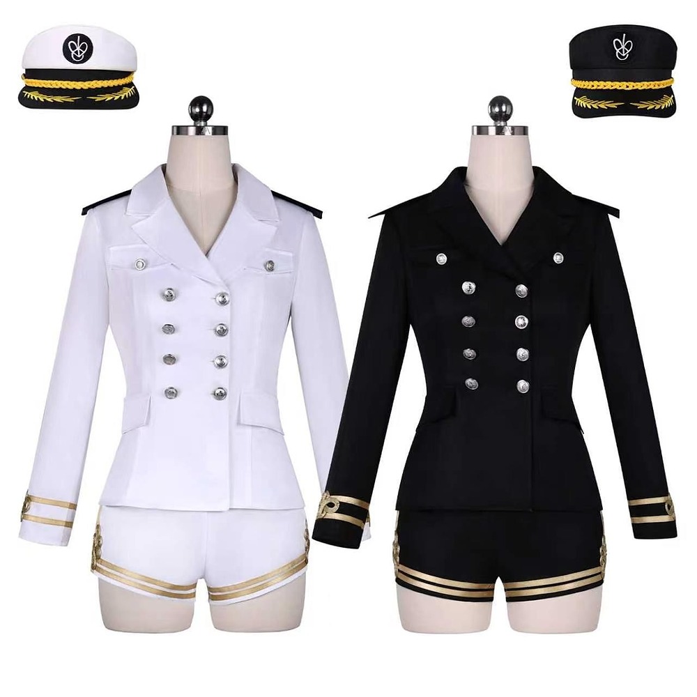 IVE Jang Wonyoung navy captain uniform
