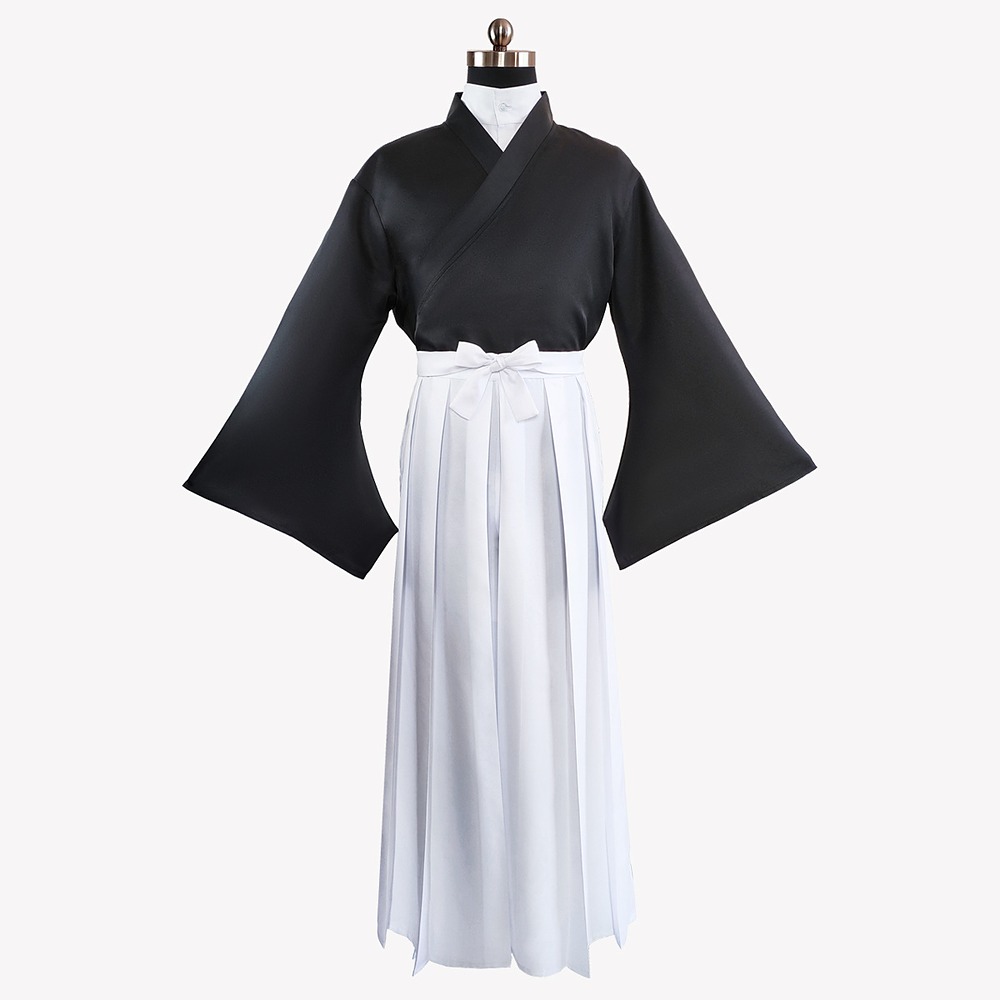 Naoya Zenin black kimono and white hakama cosplay costume front view
