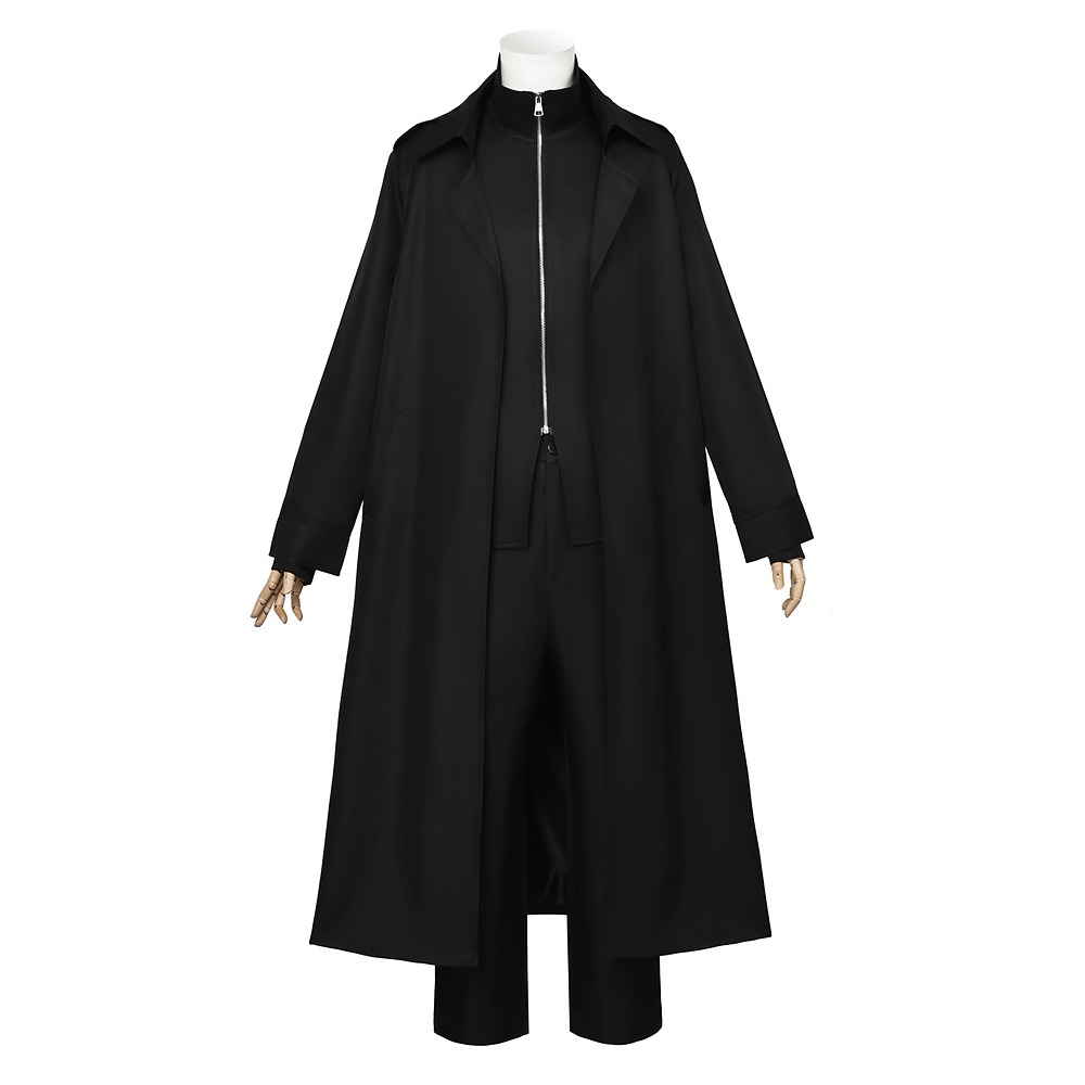 Kagurabachi Chihiro Rokuhira cosplay costume long black coat three-piece set front view