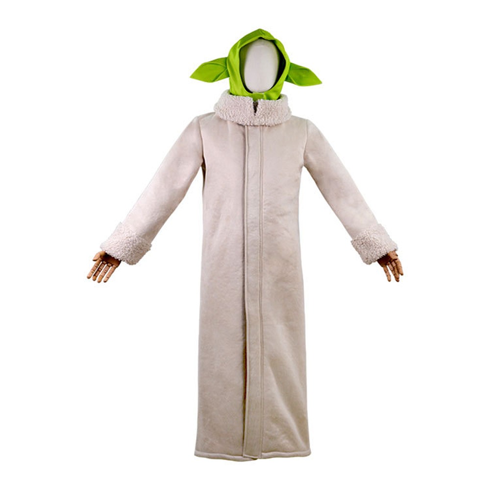 Grogu Baby Yoda beige robe with a green ear hood for adults and kids