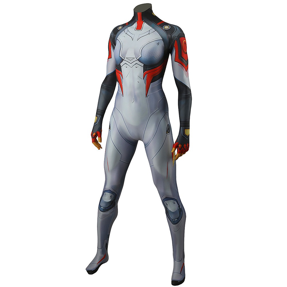 Marvel Rivals Peni Parker grey pilot bodysuit front view