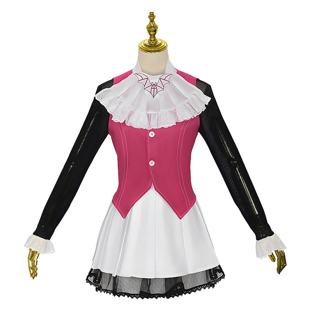 Monster High Draculaura cosplay costume pink vest and bat collar dress set