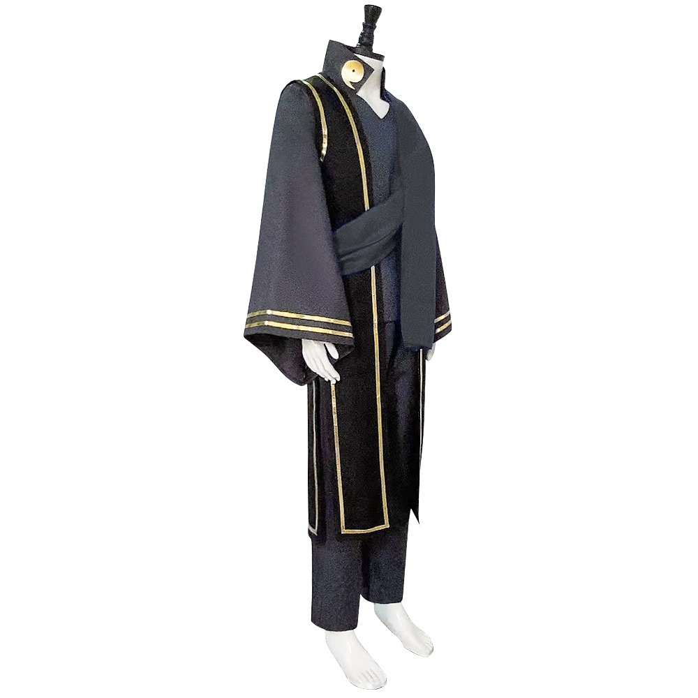 Toneri Otsutsuki black and gold ceremonial cosplay costume with vest, top, shawl and trousers