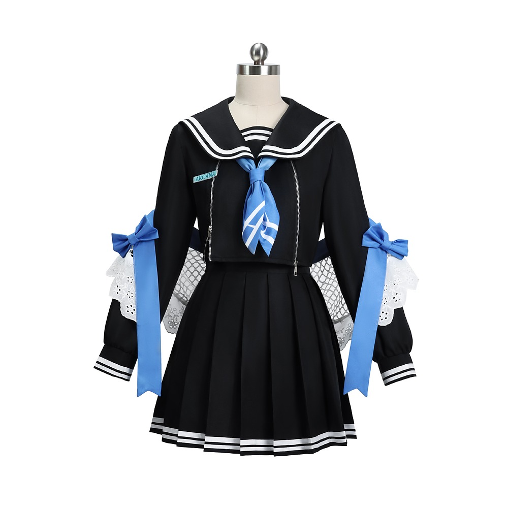 Arcana cosplay costume black sailor uniform with blue bows from Goddess of Victory: NIKKE