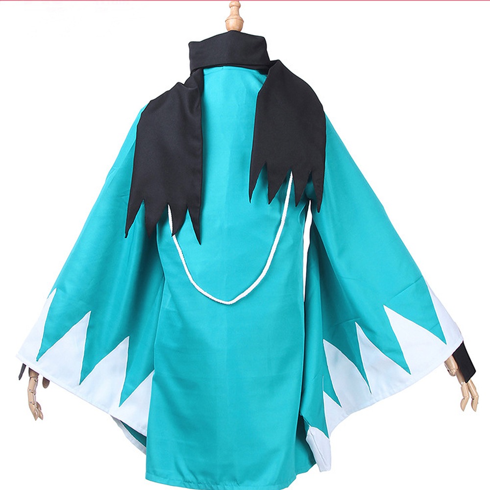 Okita Souji Sakura Saber cosplay costume with teal haori and included wig