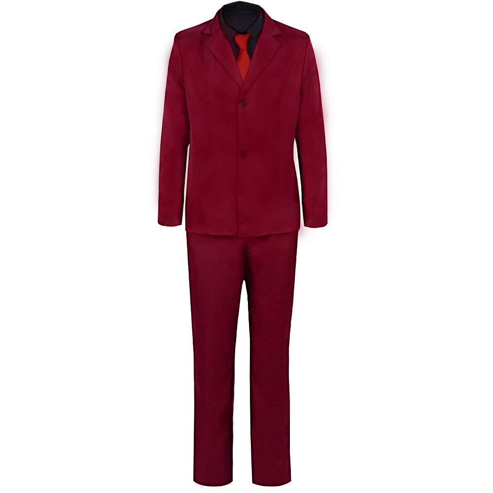 One Piece Sanji red suit costume with black shirt and red tie