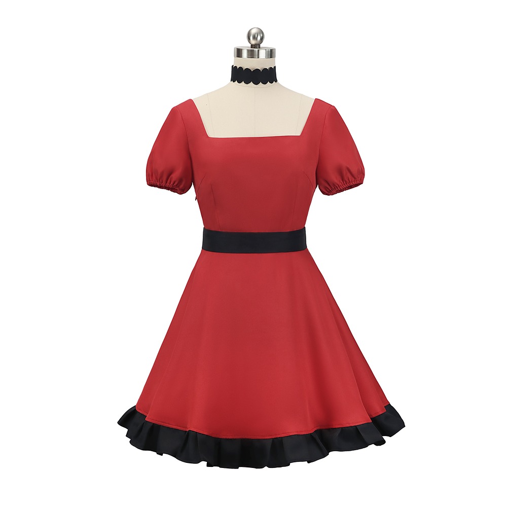 Ruby Hoshino Oshi No Ko Season 3 red puff sleeve dress cosplay costume front view