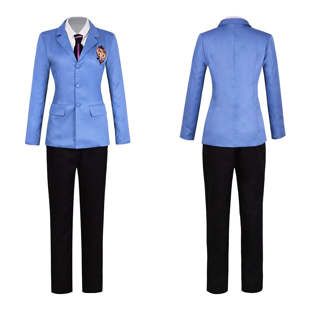 Ouran High School Host Club women's blue blazer school uniform, front and back