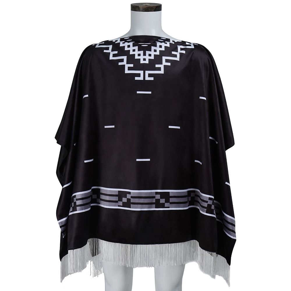 Red Dead Redemption black fringed cowboy poncho with cowboy hat and cigar prop