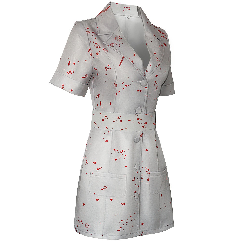 Silent Hill 2 Remake Nurse blood-splattered white dress with notched collar