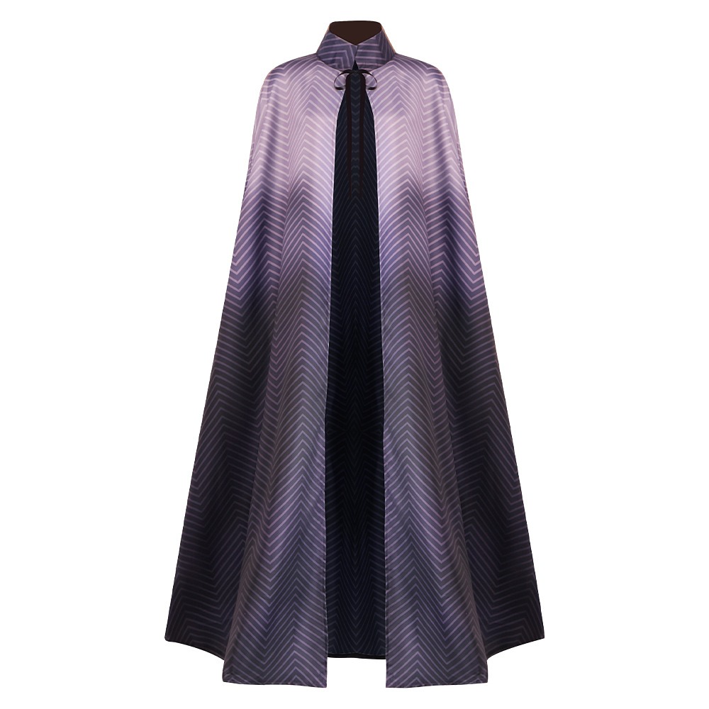 Snow White 2025 Evil Queen purple ombre chevron long cape with stand collar