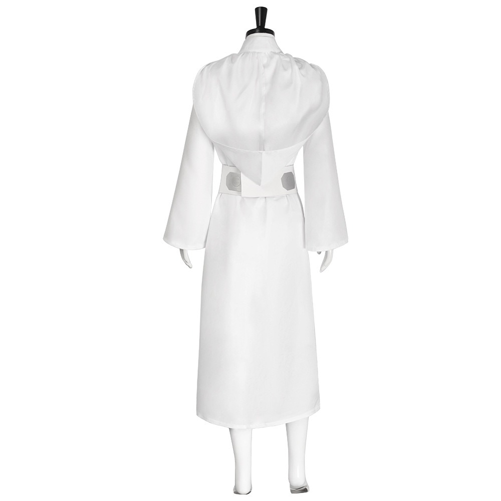 Princess Leia A New Hope white long bell sleeve gown with silver belt