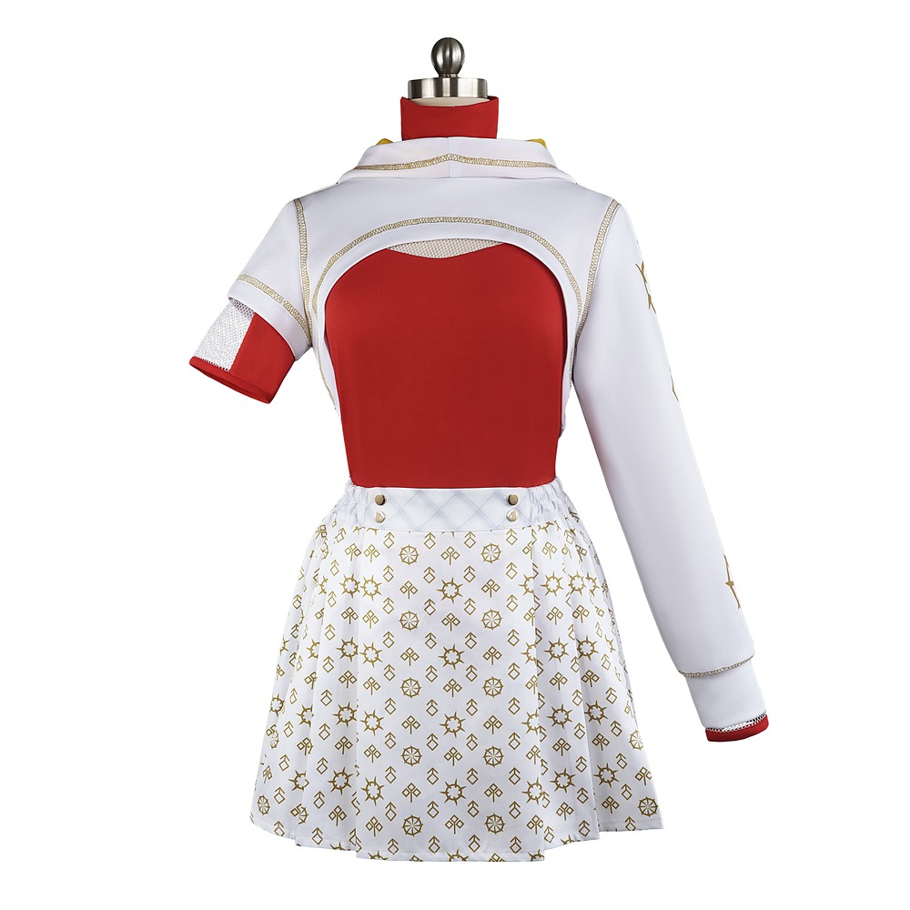 Zombies 4 Dawn of the Vampires Nova cosplay costume skirt set front view in white and red