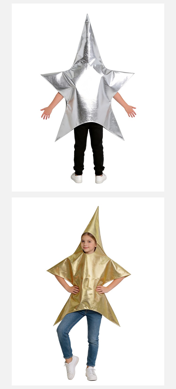 Kids Gold Star Cosplay Costume For Halloween