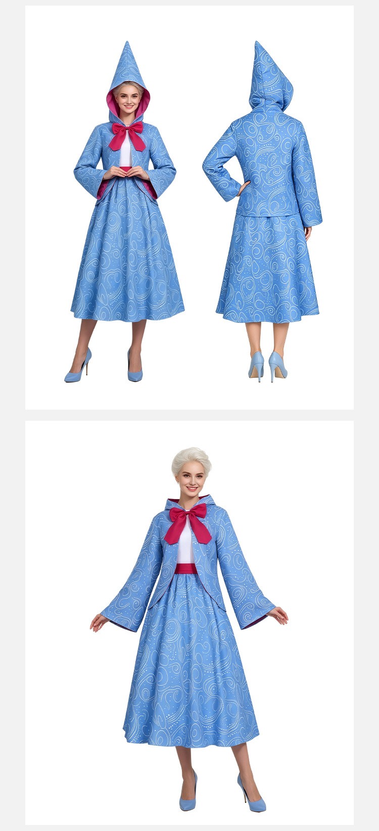 Cinderella Fairy Godmother Cosplay Costume For Halloween